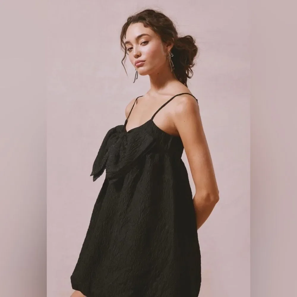 Free People Sister Jane Marie Bow Mini Dress Size XS